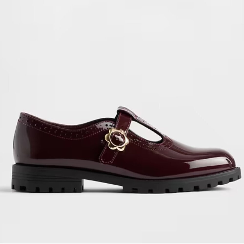 GAP Kids T-Strap Loafers - Burgundy Size 5 - Picture 2 of 13